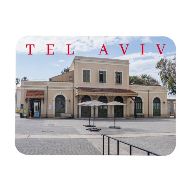 Magnet Flexible Vue de la vieille gare de Tel Aviv avec aimant fri (Horizontal)