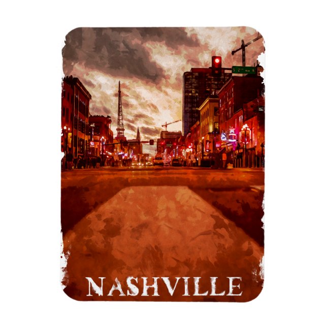 Magnet Flexible Vue de la ville de Nashville Tennessee (Vertical)