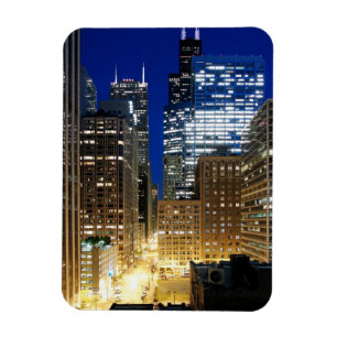 Magnet Flexible Vue de nuit du paysage urbain de Chicago