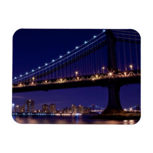 Magnet Flexible Vue de pont de Manhattan la nuit