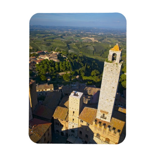 Magnet Flexible Vue De Tour, San Gimignano, Sienne, Toscane (Vertical)