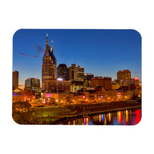 Magnet Flexible Vue du ciel de la ville à la tombée de la nuit