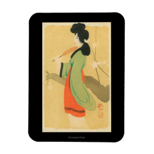 Magnet Flexible Vue d'une Japonaise à ParisParis, France