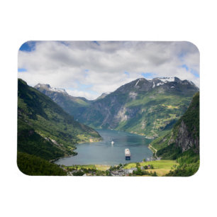 Magnet Flexible Vue Geirangerfjord en Norvège aimant rectangulaire