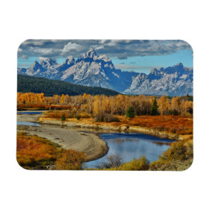 Magnet Flexible Vue grande de rivière de montagnes de Teton en