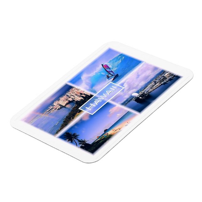 Magnet Flexible Vue Honolulu - Le Perouse - Lanikai Beach Oahu - (Côté Gauche)