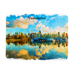 Magnet Flexible Vue panoramique colorée Vancouver Canada