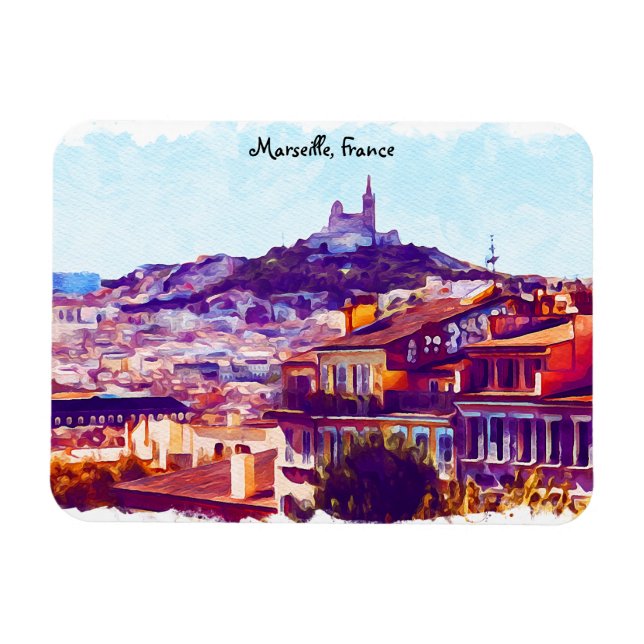 Magnet Flexible Vue panoramique de Marseille France (Horizontal)