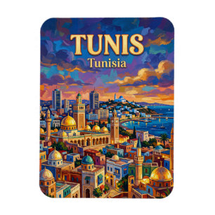 Magnet Flexible Vue panoramique de Tunis Tunisie