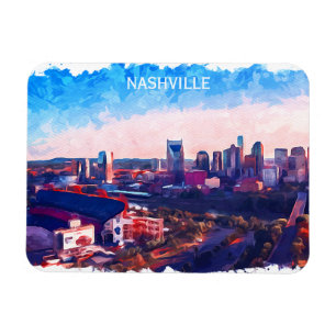 Magnet Flexible Vue panoramique du Tennessee de Nashville