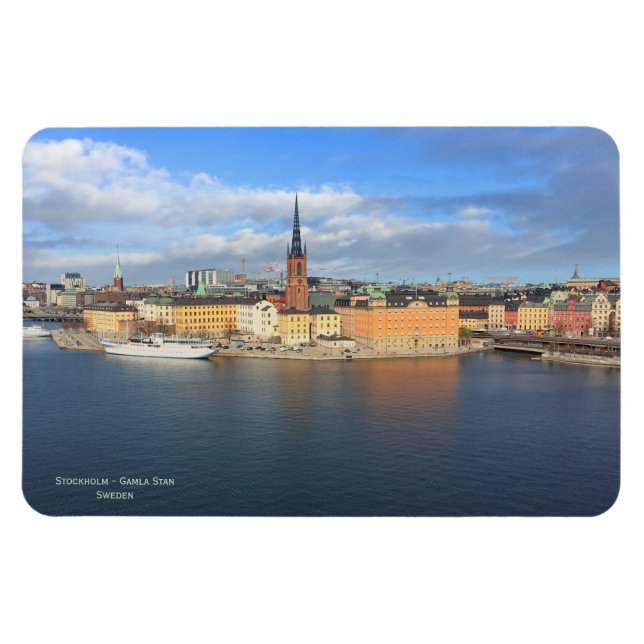 Magnet Flexible Vue panoramique sur la vieille ville de Stockholm  (Horizontal)