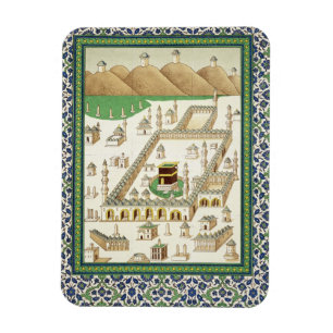 Magnet Flexible Vue schématique de Mecque, montrant le Qua'bah, d