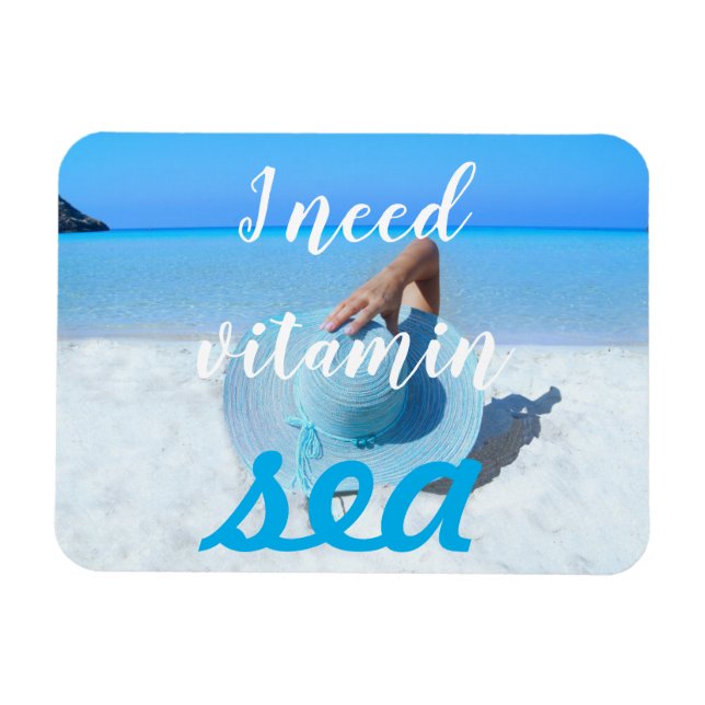 Magnet Flexible Vue sur la plage // J'ai besoin de la mer de vitam (Horizontal)
