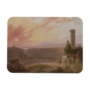 Magnet Flexible Vue sur le lac Nemi au coucher du soleil