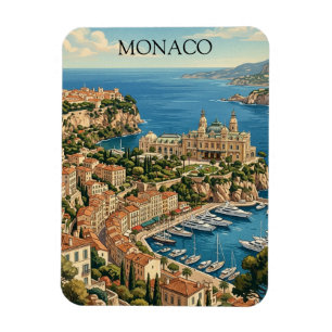 Magnet Flexible Vue vintage du casino de Monaco sur la Côte d'Azur