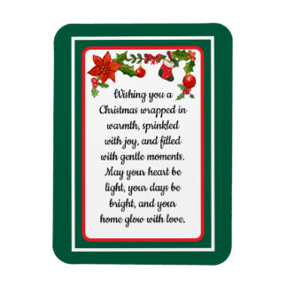 Magnet Flexible Warm wishes poinsettia christmas card