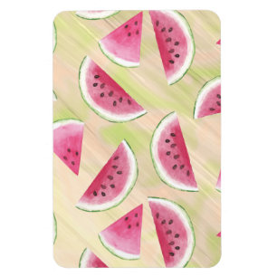 Magnet Flexible Watercolor Watermelon Slices Peinture Brush Strots