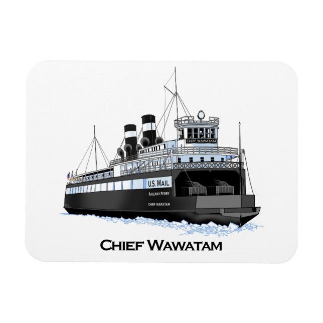 Magnet Flexible Wawatam, chef du traversier des Grands Lacs, brise (Horizontal)