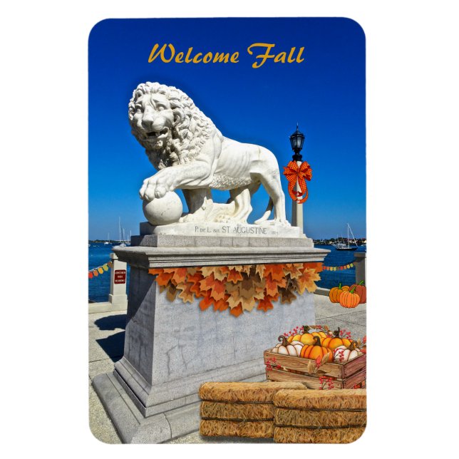 Magnet Flexible Welcome Fall Coastal St Augustine Floride (Vertical)
