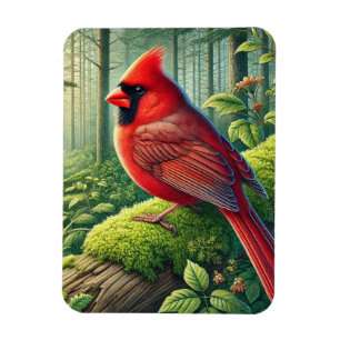 Magnet Flexible West Virginia State Bird Northern Cardinal