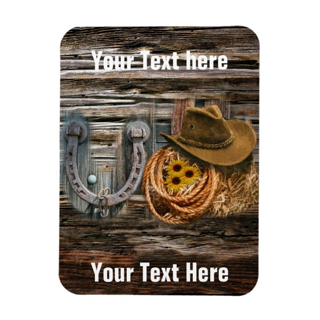 Magnet Flexible Western Horseshoe Cowboy Hat Lasso (Vertical)
