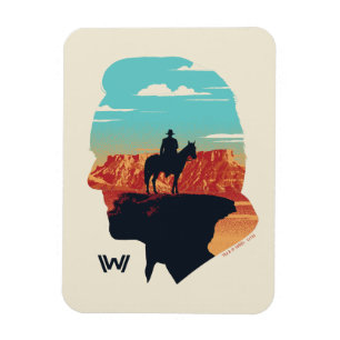 Magnet Flexible Westworld   Dr Ford Silhouette Of Man en noir