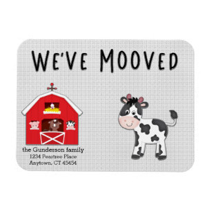 Magnet Flexible We've Mooved Cow Barn Farm New Home Announcement