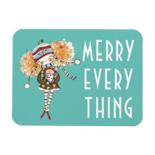 Magnet Flexible Whimsical Girl Merry Tout Noël