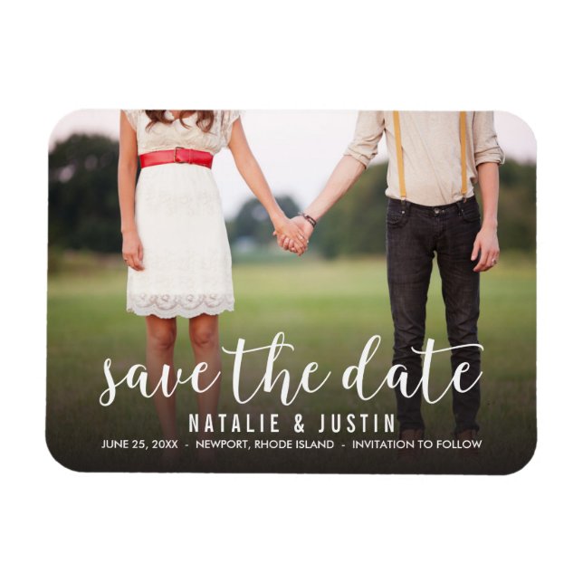 Magnet Flexible Whimsy Photo Enregistrer la date de l'annonce (Horizontal)