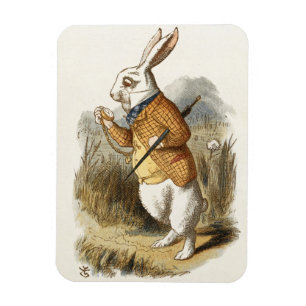 Magnet Flexible White Rabbit from Alice In Wonderland Vintage