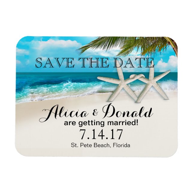 Magnet Flexible White Sands Beach Starfish Couple Enregistrer la d (Horizontal)