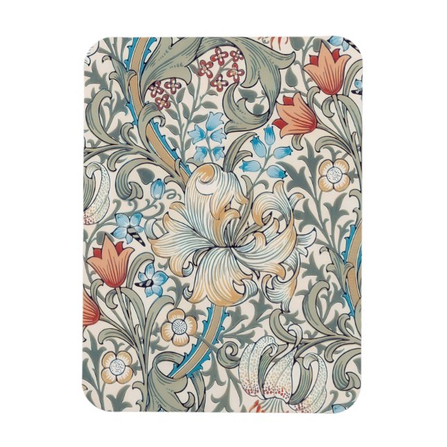 Magnet Flexible William Morris Lily Art Nouveau motif floral Mag (Vertical)
