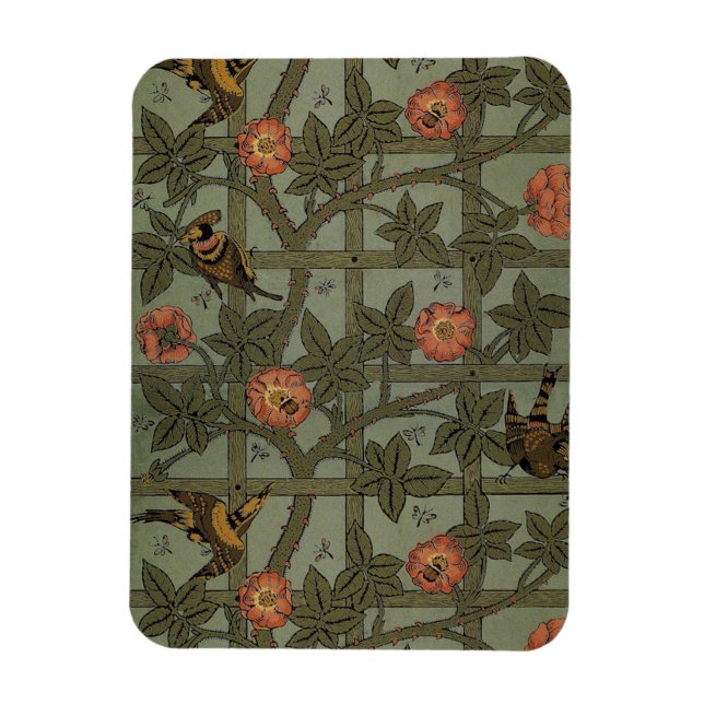 Magnet Flexible William Morris Trellis Wallpaper Art (Vertical)