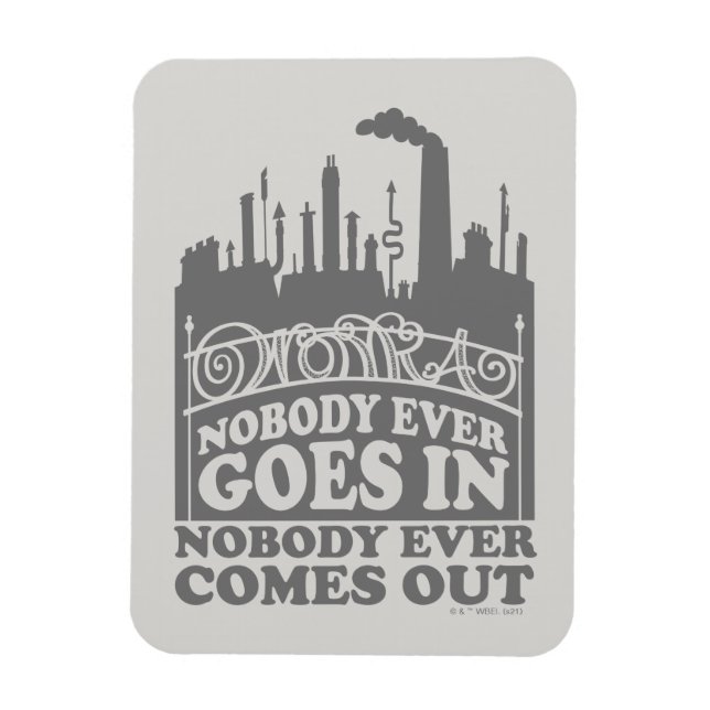 Magnet Flexible Willy Wonka Factory - Personne N'Entre Jamais (Vertical)