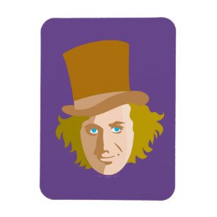Magnet Flexible Willy Wonka Stenciled Face Graphic