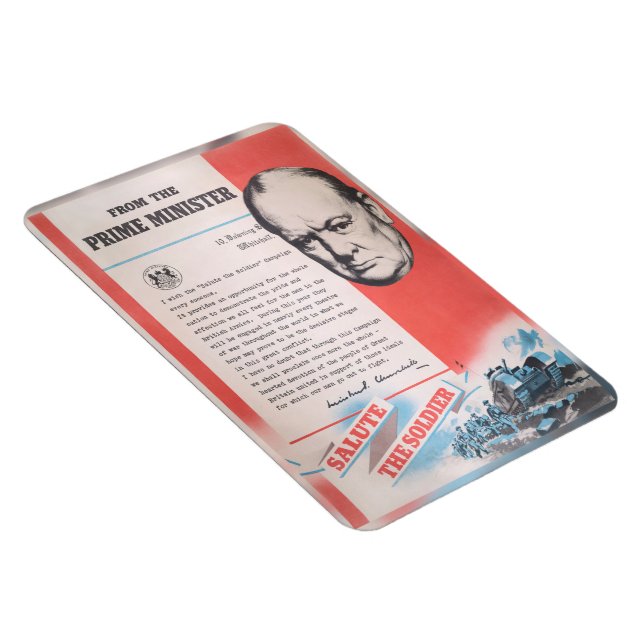 Magnet Flexible Winston Churchill, Réimpression de l'affiche de Br (Côté Droit)