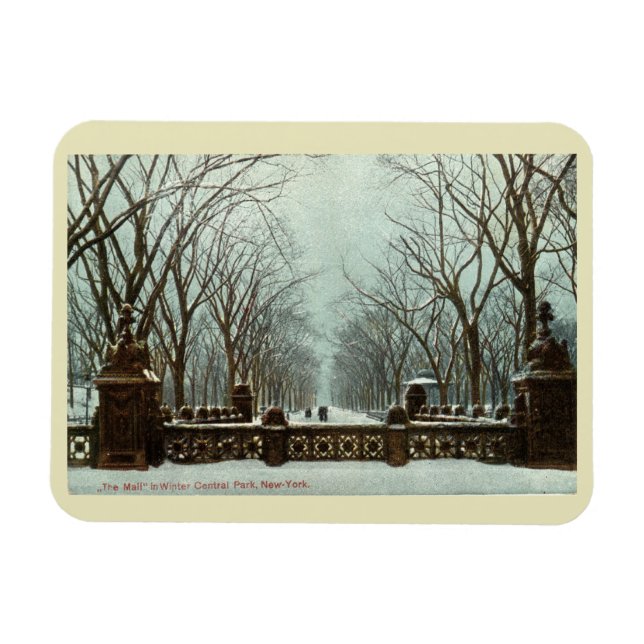 Magnet Flexible Winter Central Park NY Vintage c1910 (Horizontal)