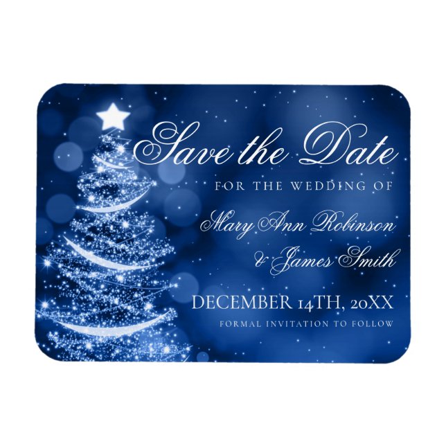Magnet Flexible Winter Wonderland Noël Mariage Enregistrer La Date (Horizontal)