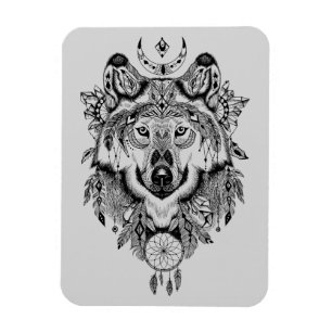 Magnet Flexible Wolf tribal indien