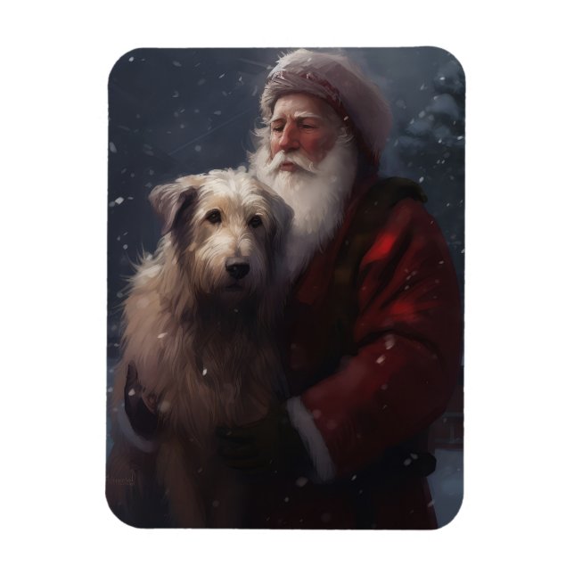 Magnet Flexible Wolfhound avec Noël Festif du Père Noël (Vertical)