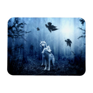 Magnet Flexible Wolves in the Forest at Dawn