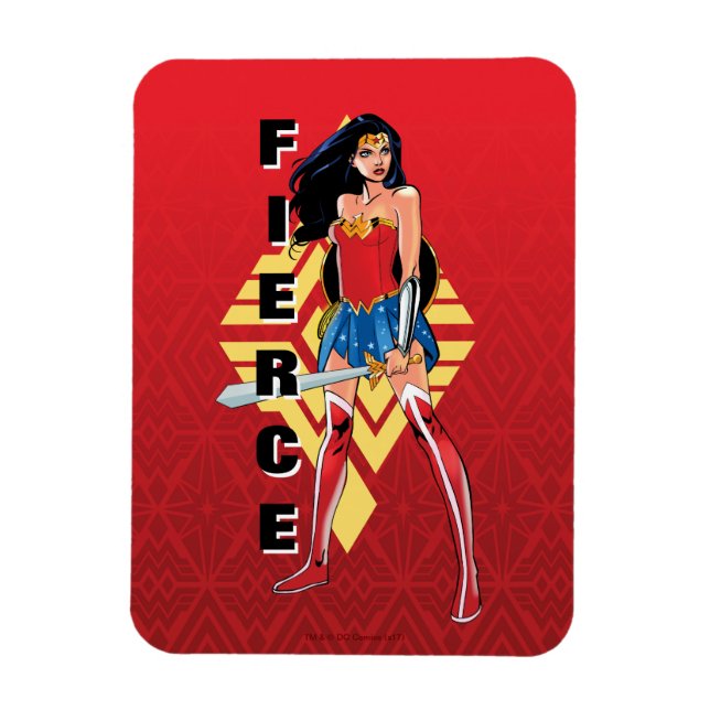 Magnet Flexible Wonder Woman with Sword - Fierce (Vertical)