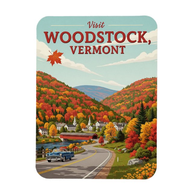 Magnet Flexible Woodstock Vermont Travel (Vertical)