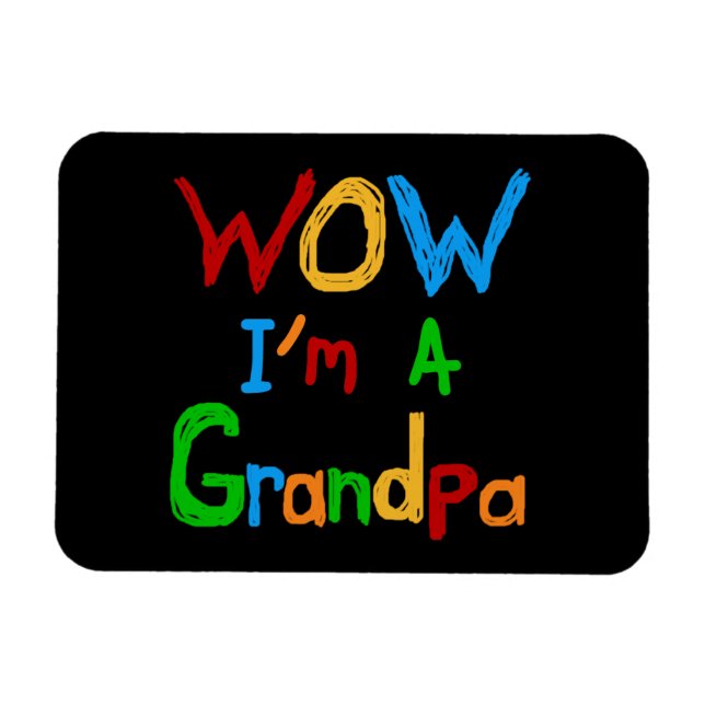 Magnet Flexible WOW Je suis un grand-père T-shirts et cadeaux (Horizontal)