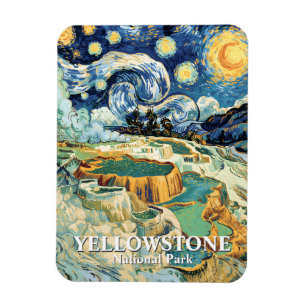 Magnet Flexible Yellowstone Hiver Mammoth Hot Springs Van Gogh