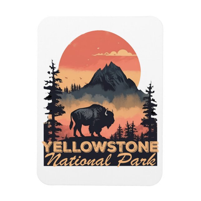 Magnet Flexible Yellowstone National Park Mountain Photo (Vertical)