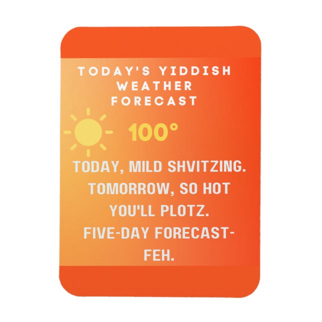 Magnet Flexible Yiddish Weather Forecast  (Vertical)