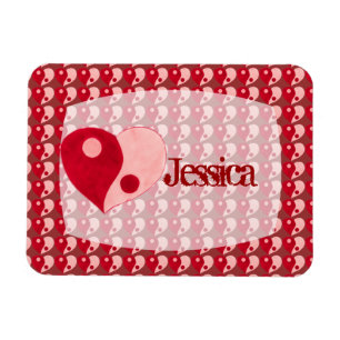 Magnet Flexible Ying Yang Heart (Rouge/Rose)