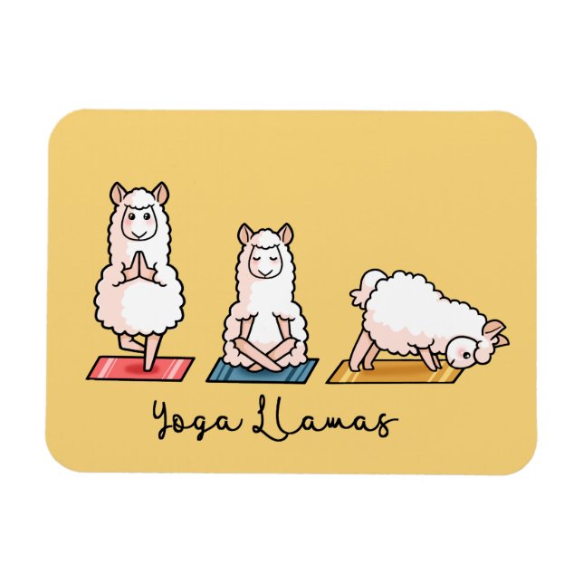 Magnet Flexible Yoga Llamas (Horizontal)