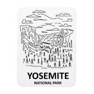 Magnet Flexible Yosemite National Park Line Art